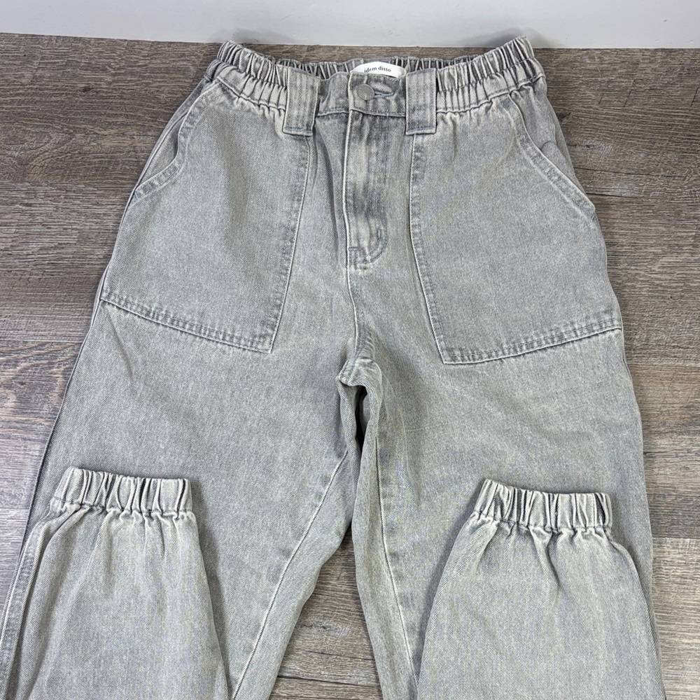 🩶 Idem Ditto Gray Elastic Waist Utility Jeans | Size S